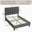 Size Modern Upholstered Bed Frame with Adjustable Square Tufted Headboard-93363909-99170190