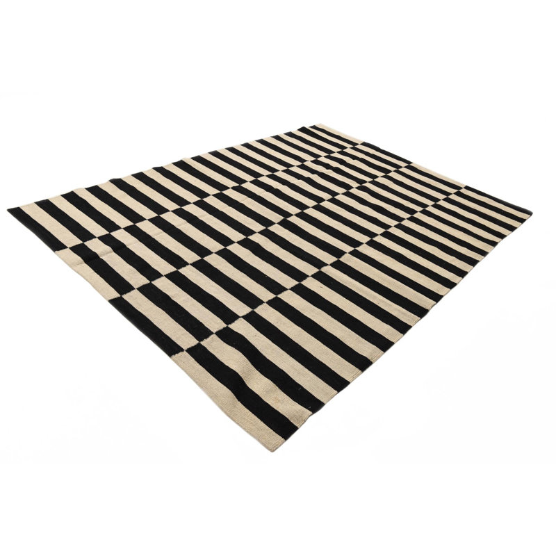Tapis noir et blanc Ousley