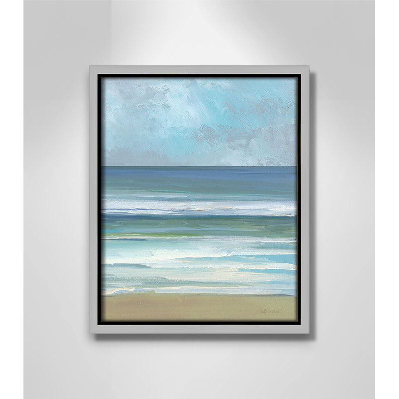 «Gentle Waves II» par Sally Swatland, 9.5' W x 11.5' H, Flottant argenté