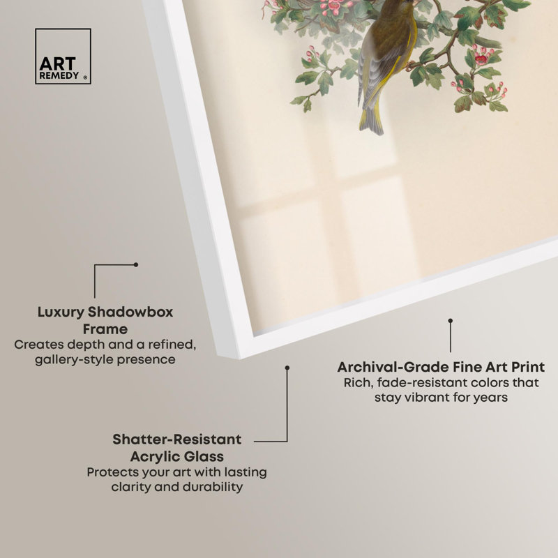 «Poem of New Life Shadowbox», reproduction d'art botanique par Art Remedy, 55" H x 37" W, White