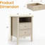 Table de chevet cannelée à deux tiroirs - Table d'appoint moderne pour chambre à coucher et salon