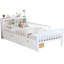 Lit simple avec rangement pour la tête de lit et garde-corps - Spacieux sous blanc Durabilité taille deux tiroirs Modernité-1236211084