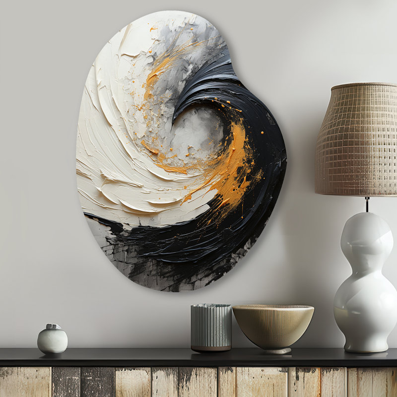 Chisako - spirale abstraite, décoration murale en métal de forme irrégulière, reproduction d'art asymétrique moderne en métal