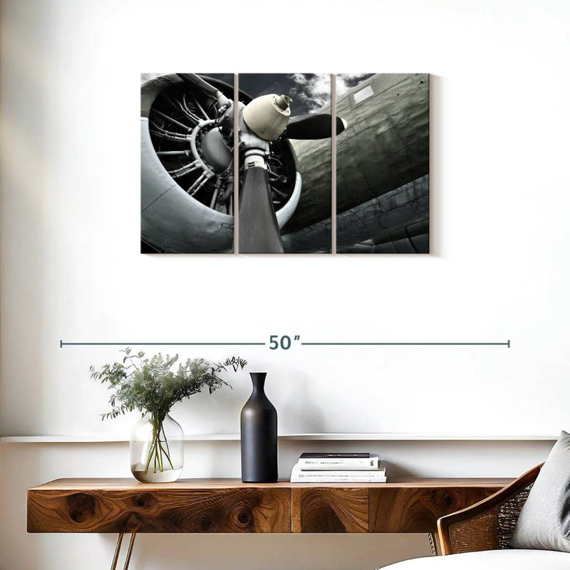 Mehar Black Propeller, 20" H x 33" W