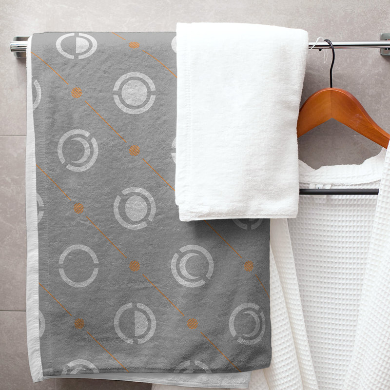 Serviette de bain Classic, Gris foncé / argenté
