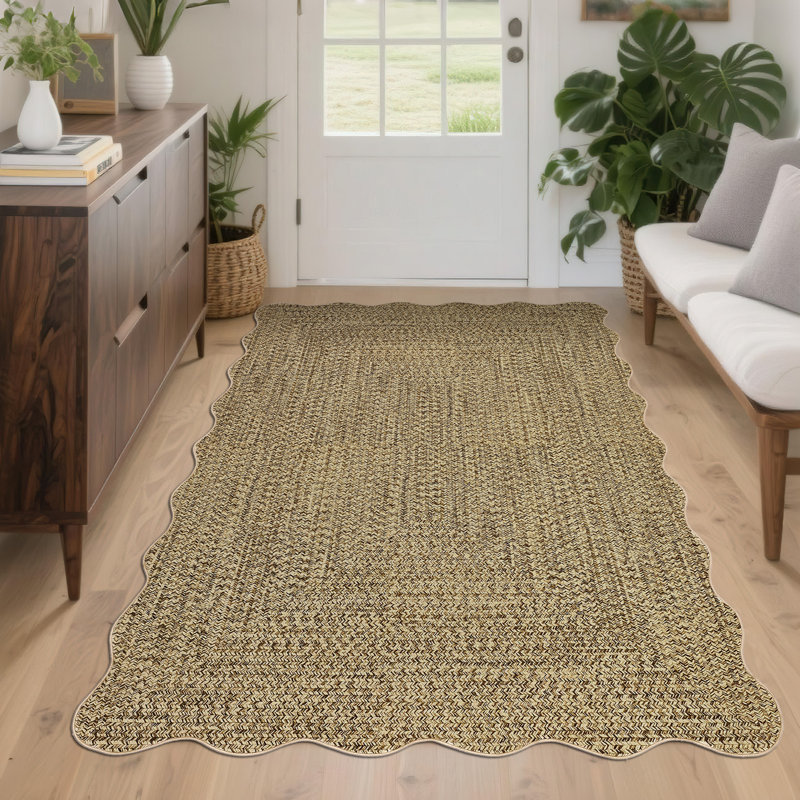 Tapis festonné Farmhouse, Jaune, Rectangle 10 pi x 13 pi