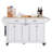 Kitchen Island With Rubber Wood Countertop, Kitchen Cart On 5 Wheels With Storage Cabinet And 2 Top Drawers And A Center Double Layered Storage Drawer For Dinning Room, White-1607546863