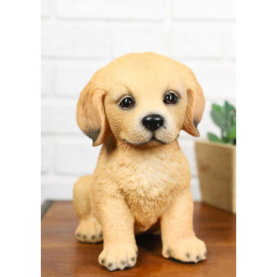 Realistic Sitting Adorable Labrador Puppy Figurine 5.75"H Pet Pal Collectible