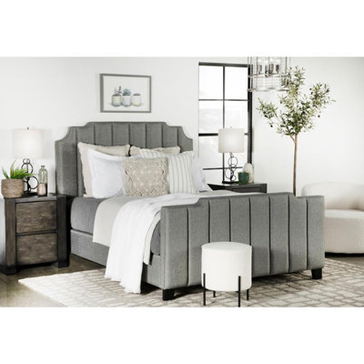 Upholstered Queen Bed In Light Grey -  Everly Quinn, F96CD1ABF3C942FBBCFC7D9FD5F9FA38