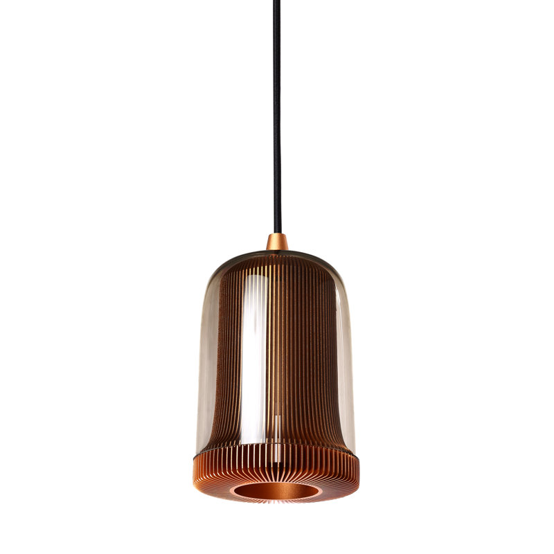 Luminaires suspendus Dub, H 7 po x l 4,3 po x P 4,3 po, Verre vert / doré clair
