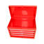 Boîte à outils rouge 5 avec roues verrouillables, tiroirs coulissants et tablette réglable pour garage en métal-1905810552