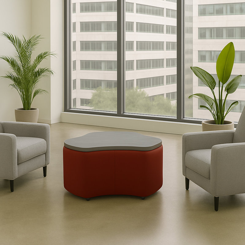 Table de repose-pieds revêtue Pro Series de 18 po de hauteur, Rouge / Gris