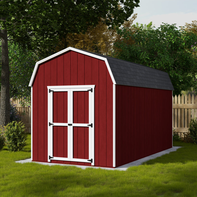 Value Gambrel Outdoor Wood Storage Barn with 6 ft. Sidewalls, No, 8' x 16'