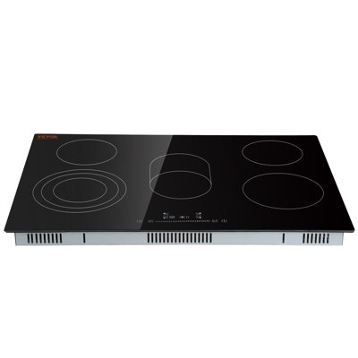 Plaque de cuisson électrique intégrée, 5 brûleurs 30,3 po x 20,5 po, surface de cuisson rayonnante en verre de 240 V avec commande tactile, minuterie et verrouillage pour enfant inclus, 9 niveaux de puissance pour la cuisson à la vapeur Simmer