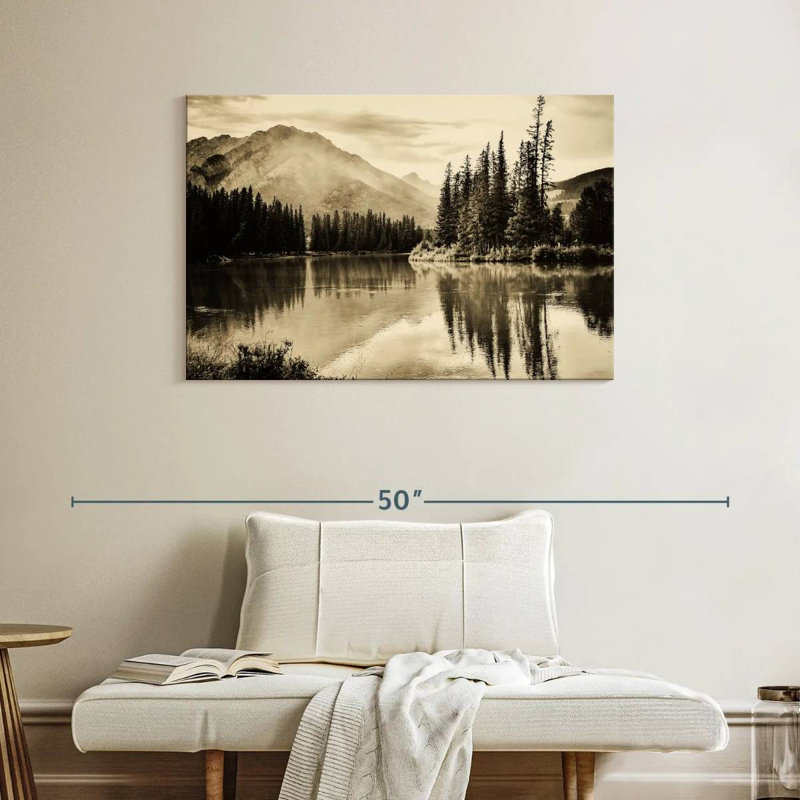 Alvord sépia, lac Banff, H 26 po x l 39 po