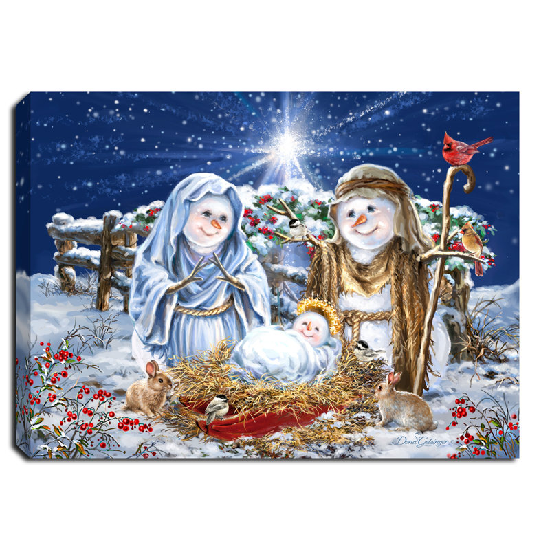 Mini-chevalet sur toile 8 x 6 Snow Family