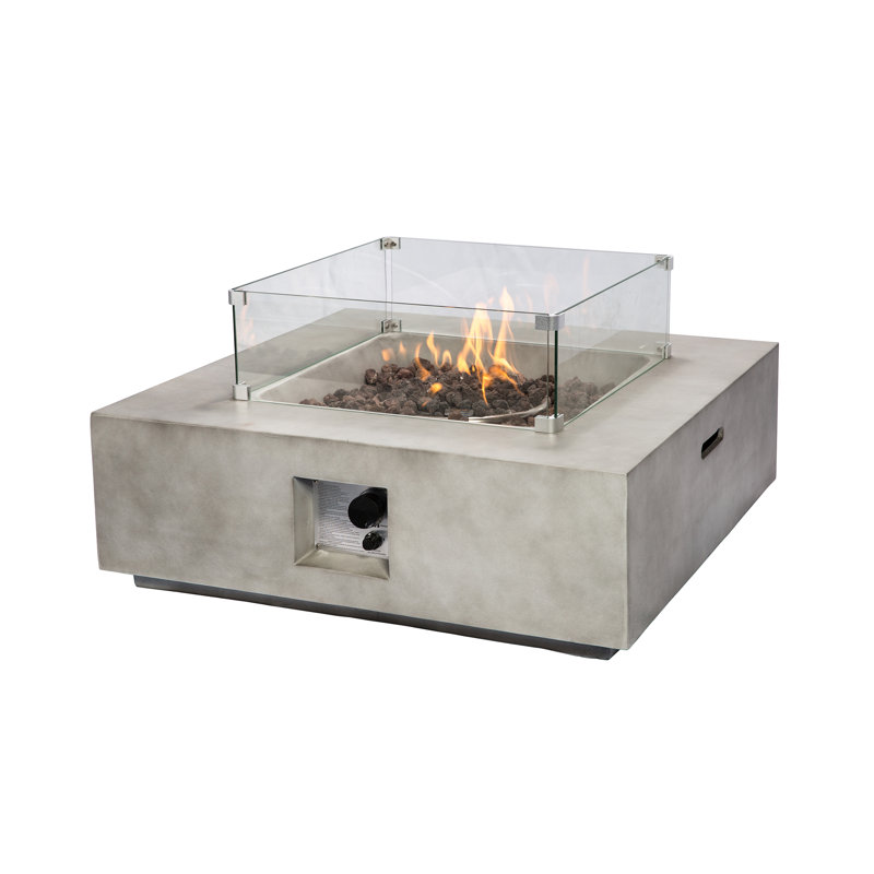 Square Concrete Propane Smokeless Fire Pit