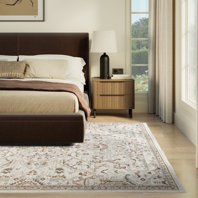 Abani Rugs Giavonnie ALA150A Traditional Ivory Rust Vintage Tribal Medallion Area Rug, Rectangle 6' x 9'5"