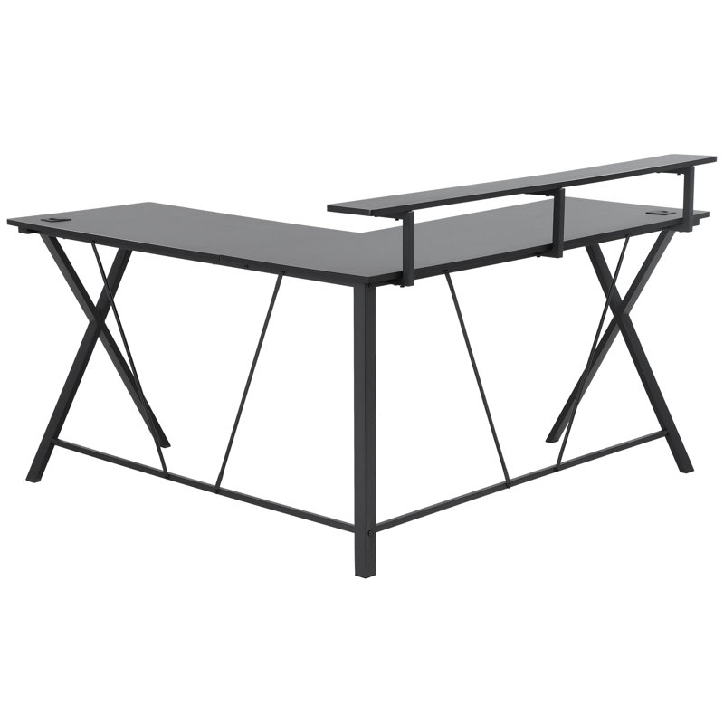 L-Shaped Metal Base Computer Desk