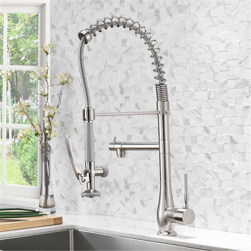 Clihome Pull Down Kitchen Faucet, Brushed Nickel