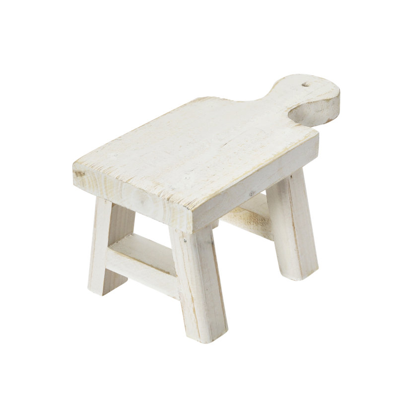 Piédestal décoratif en bois, Blanc