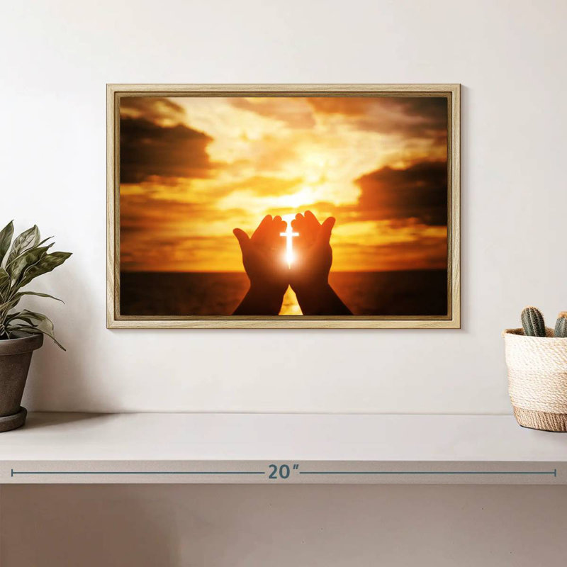 Religion, Cadre flottant en bois naturel, 13 po x 9 po