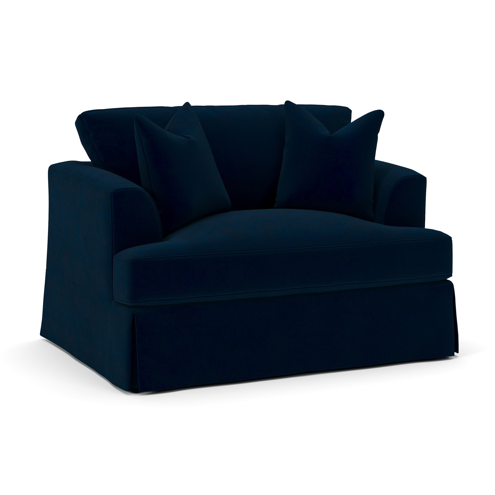Lucia Upholstered Armchair, Bella Ink Blue Performance Velvet