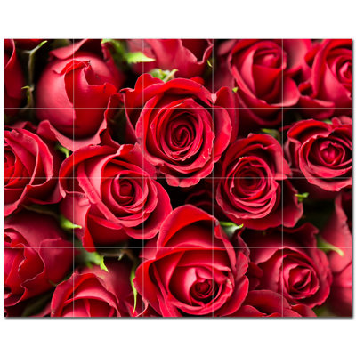 48"" x 72"" Ceramic Flowers Photo Decorative Mural Tile PT500645: 12"" x 12"" (Set of 24) -  Picture-Tiles.com, PT500645-46XL