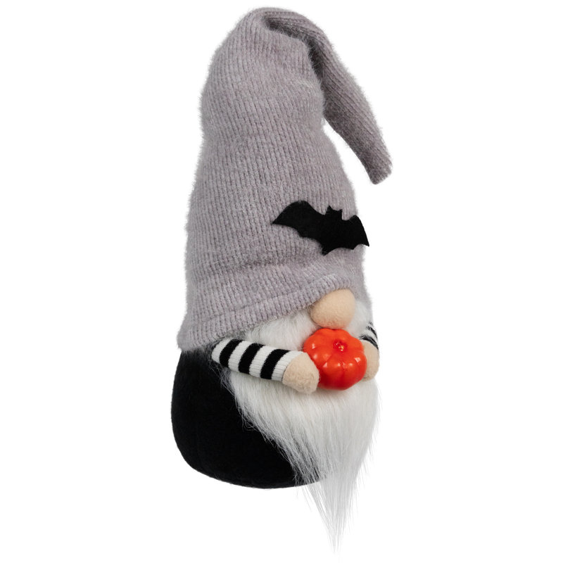 Gnome debout 8 po avec citrouille d'Halloween