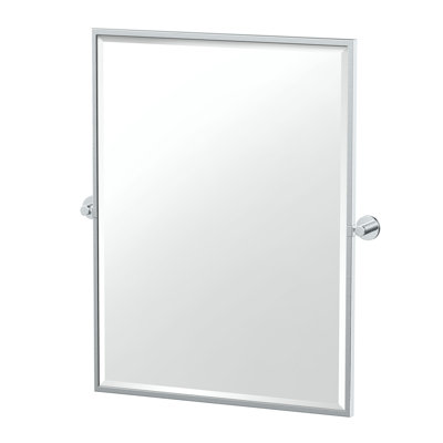Reveal Wall Mounted Framed Rectangle Bathroom Mirror | Pivoting (Tilting) and Beveled Mirror