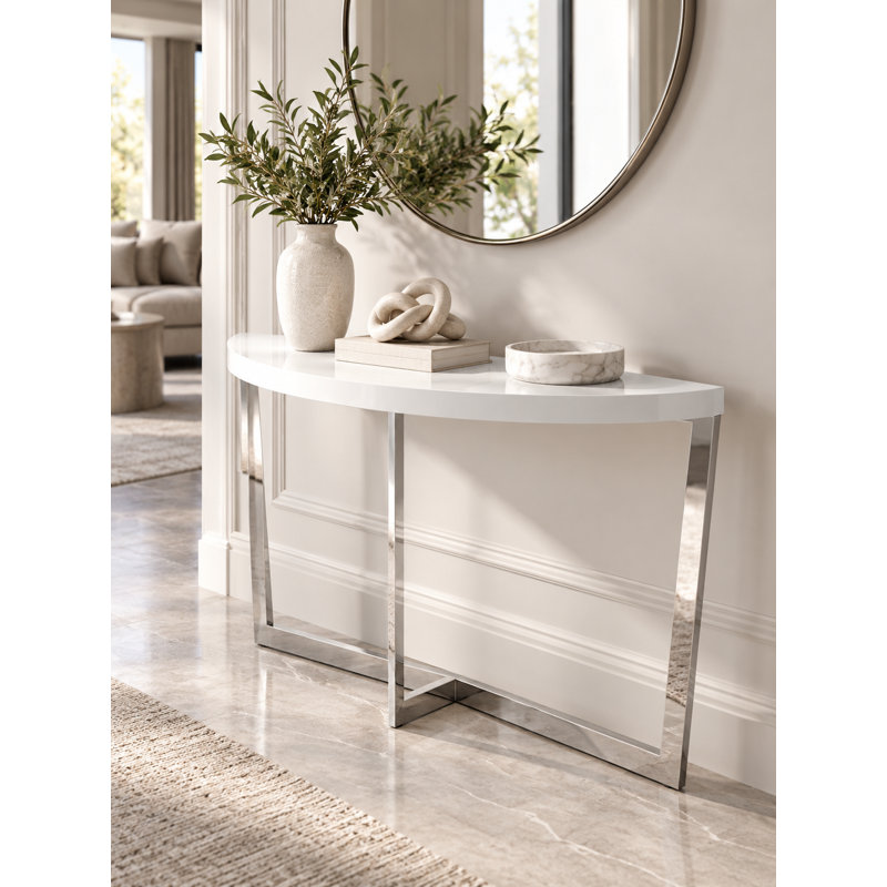 Console Jackson de 55 po en laque lustrée Jackson, Blanc