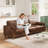 Modern 92-inch Faux Leather 3-seater Sofa, Square Armrests With Solid Wood Legs, No Tools Required For Installation-276563183-276563168