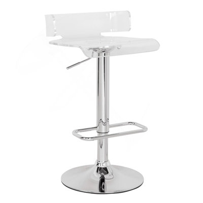 Tabouret réglable pivotant avec finition chromée Rania