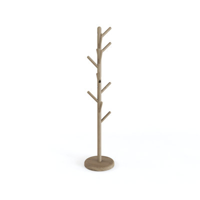 Manada Solid Wood Freestanding 10 - Hook Coat Rack