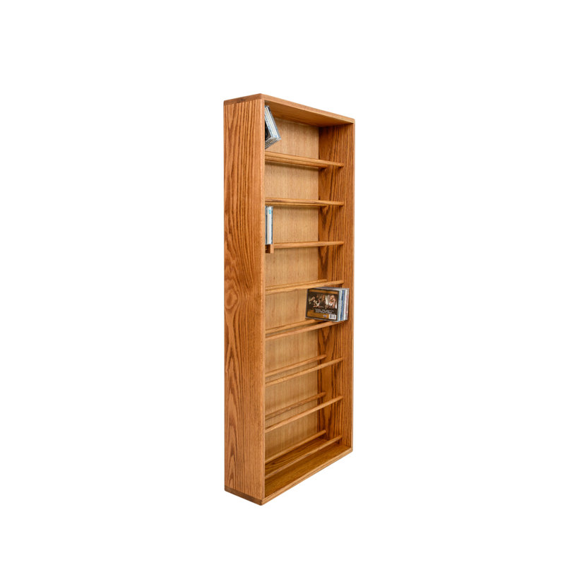 Dowel-Style Wooden CD Rack - 06W Series, Natural, 52" H x 24.25" W x 6.5" D