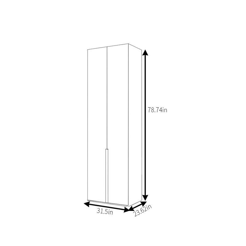 Garde-robe simple de couleur unie, H 78,74 po x l 31,5 po x P 23,62 po