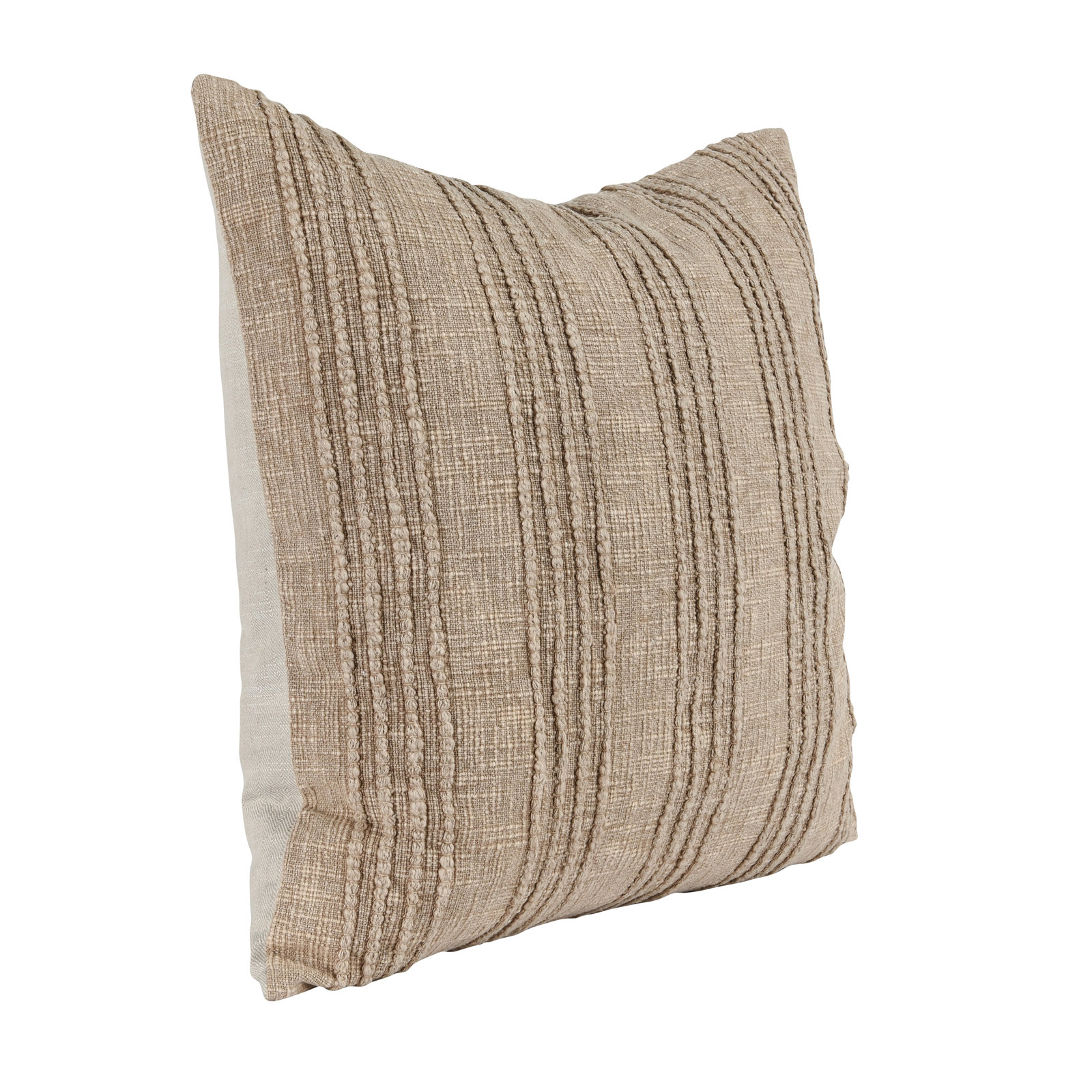 Kara Striped Cotton Throw Pillow, Natural Striped