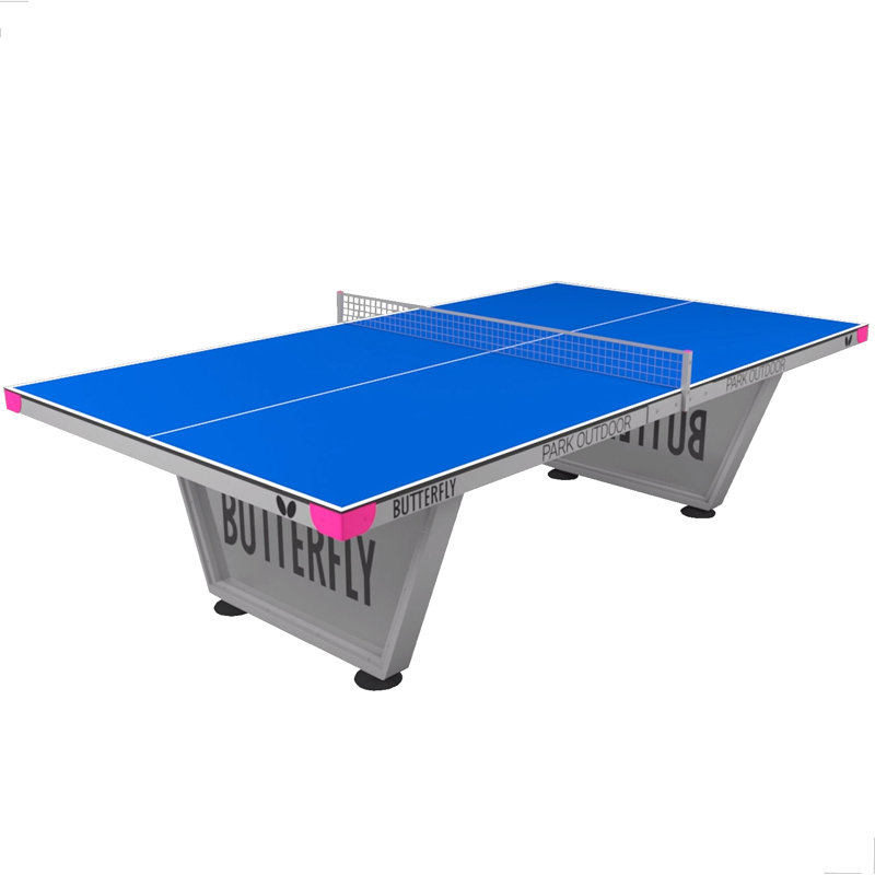 Butterfly Park Blue Outdoor Table Tennis Table with Galvanized Steel Frame