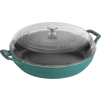 Staub Cast Iron 4-qt Round Cocotte with Glass Lid - Turquoise 