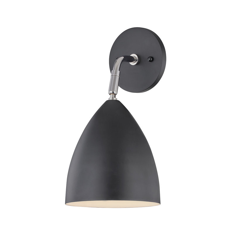 Gia 1 Light Wall Sconce, Polished Nickel/Black