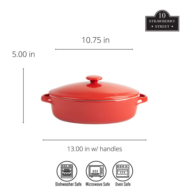 Ensemble de plats de cuisson en grès de 10 po et 7 po Sienna, Rouge