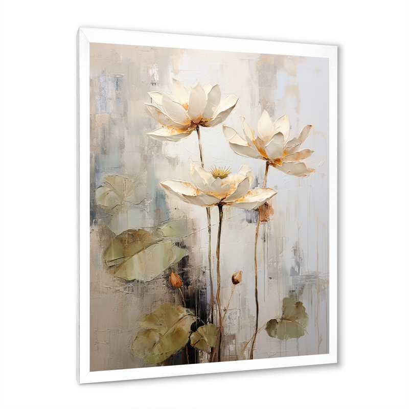 Rétro connexion de lotus I, H 20 po x l 12 po x P 1 po, Cadre photo blanc
