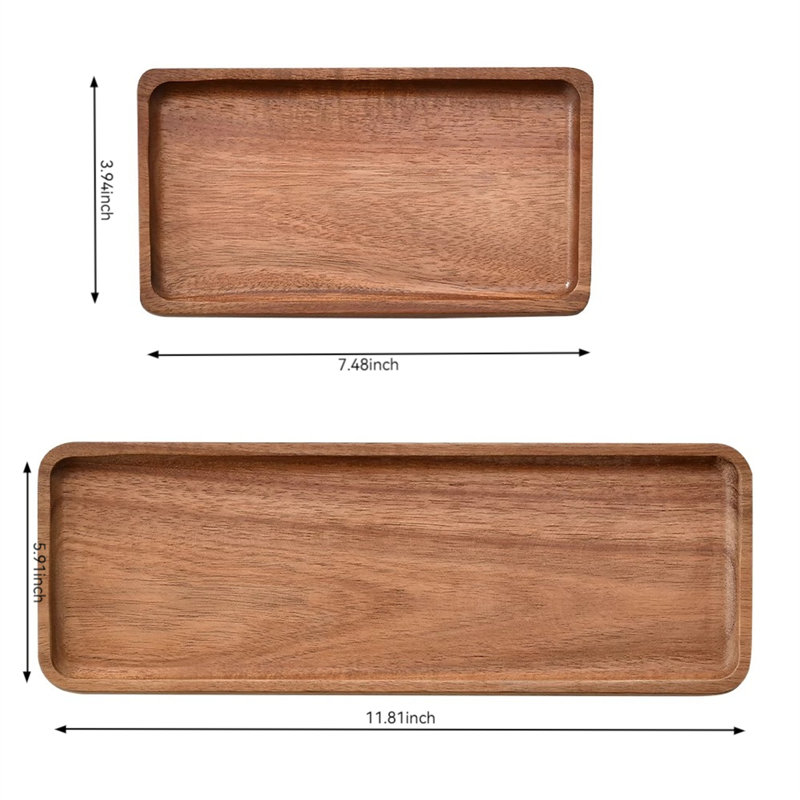 Plateau en bois massif Jelto, H 0,5 po x l 5,91 po x P 11,81 po