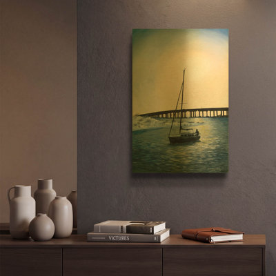 « Days End » de Dann Spider Warren, tableau mural en métal doré, 30,5 x 40,5 cm