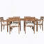 Ensemble de salle à manger 7 pièces pour l'extérieur, table en bois avec 6 chaises pour la pelouse, la cour, la terrasse du jardin, au bord de la piscine-634285673