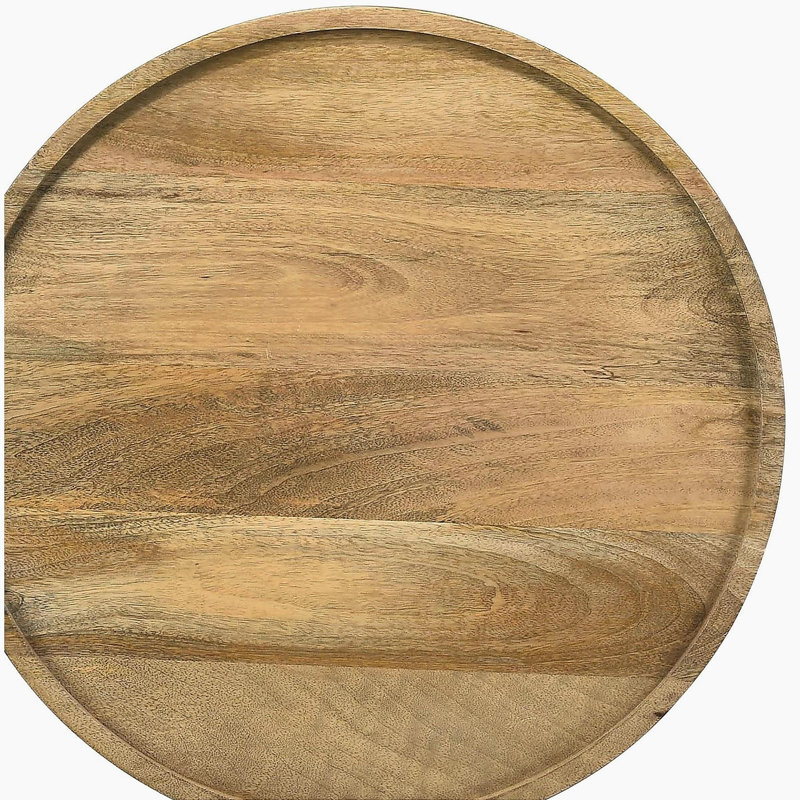 Table d'appoint à piédestal naturel, Brun