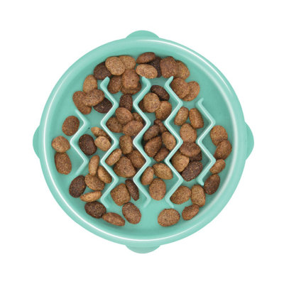 Outward Hound Fun Feeder Slow Bowl, Slow Feeder Dog Bowl, Small, Mint