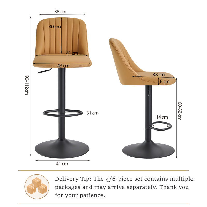 Swivel Yes Bar Stool, Camel / Black