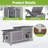 Cat House Outdoor Feral Cat Shelter Weatherproof Cat Condo for Winter Double Rooms Kitty Cage