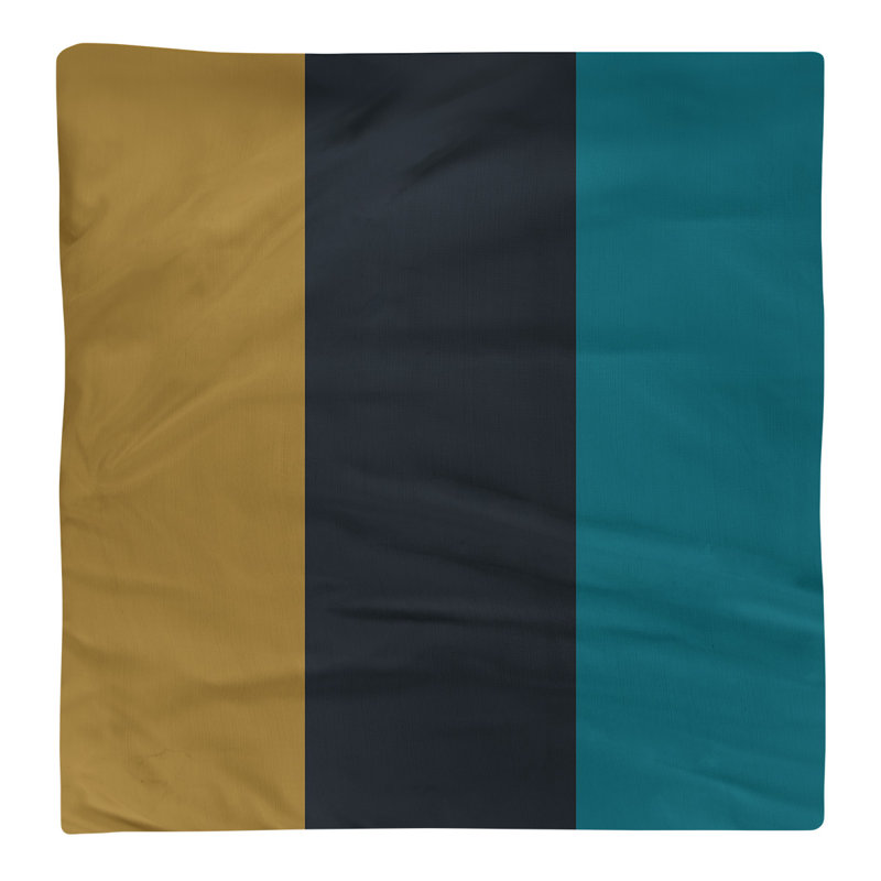Cotton Striped Square Napkin, 10" H x 10" W, Gold/Black/Teal, Football Team Stripes Jacksonville